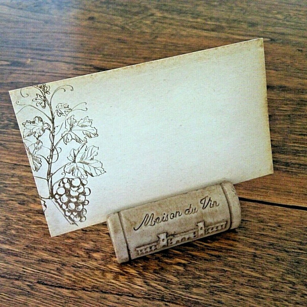 Box 4 Place Setting Card Holders Ceramic Wine Corks Guest Dinner Wedding Party